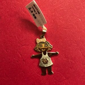 Little girl gold necklace pendant